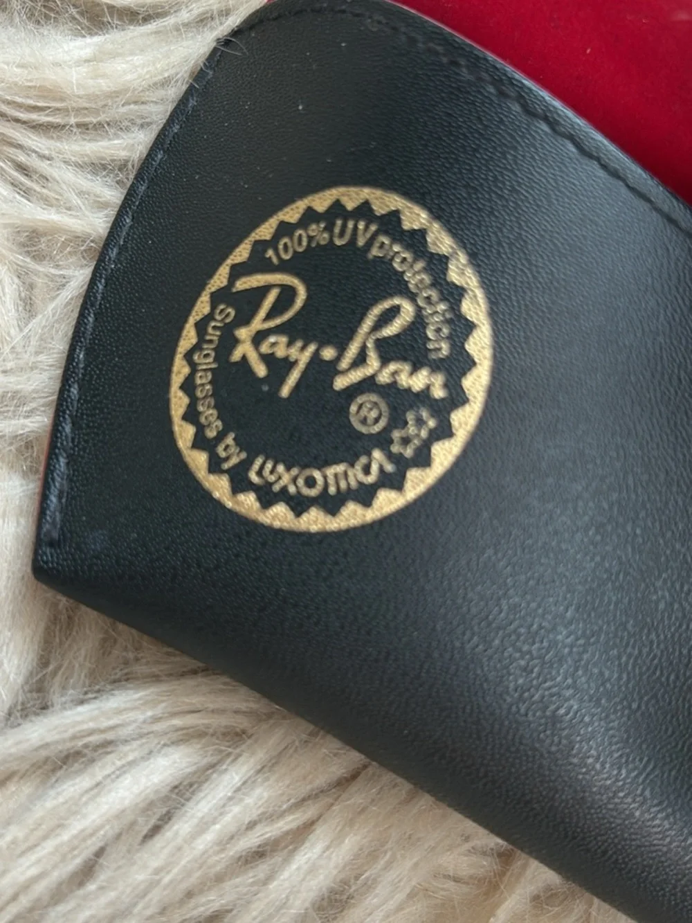 Ray-Ban Black Sunglasses Case with Red Trim
